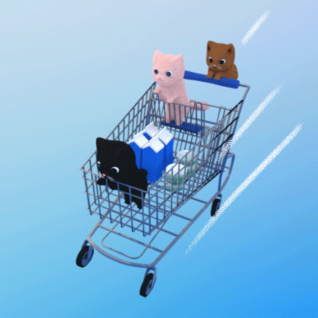 Shopping cart cats